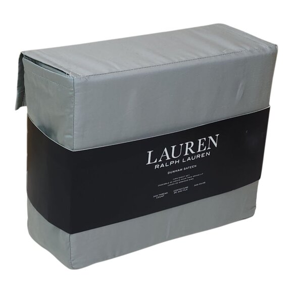 Lauren Ralph Lauren King Sheet Set Dunham Sateen 300 Thread Ct Cotton Moss Green - Picture 2 of 7